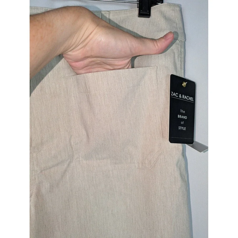 NWT Zac & Rachel 10 Cream Wide Leg Cropped Pants Coastal Grandma Trouser Culotte